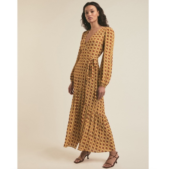 Favorite Daughter The Lady Like Dress in Saddle Weave - Picture 1 of 14